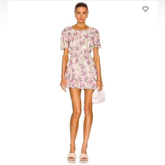 LoveShackFancy Dresses & Skirts - Loveshackfancy Mavis Ruffle Eyelet Floral Mini Dress Size Small